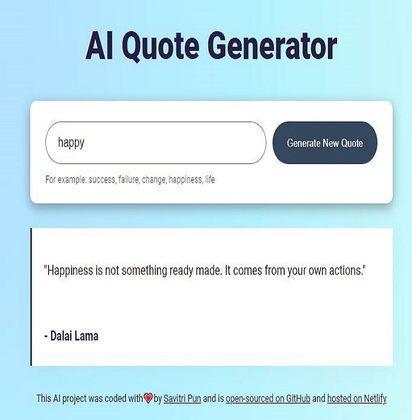 AI Quote Generator project